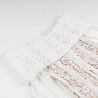 TRAFZA, vestido ajustado elegante para mujer, cuello de un hombro, encaje, manga larga, primavera, mujer, con cordones, decorar, elegante, vestidos largos con cremallera - details 11