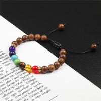 2 uds piedra Natural 7 Chakra curación con cuentas pulseras trenzadas ajustables hombres 8mm pulsera elástica de Lava mujeres Reiki joyería de Buda - details 4