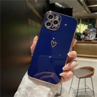 Funda de teléfono suave a prueba de golpes con forma de corazón de amor chapado para iPhone 14 13 12 11 Pro Max 15 X XR XS 7 8 Plus, funda protectora para cámara de lente - details 17