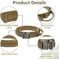 Juego de correas tácticas duraderas, collar militar estable para mascotas, correa para perros medianos y grandes, accesorios de entrenamiento para pastor alemán - details 2