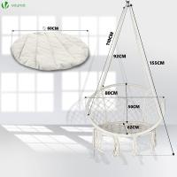 Silla Colgante Exterior con Flecos, Hamaca con Conjines y Kit de Suspensión, Ø80cm Silla Columpio para Interior y Exterior, Beiges - details 17