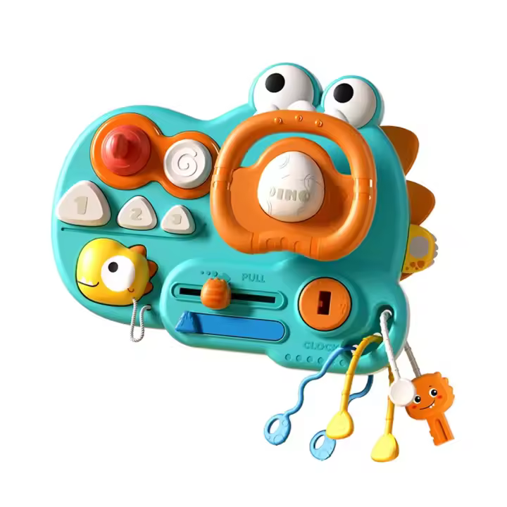 Juguete educativo sensorial Montessori, diseño de dinosaurio, tablero ocupado con volante, juguetes de viaje, regalos para niños pequeños - 1