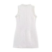 Vestido recto sin mangas con cuello redondo, estilo fragancia, falda corta de temperamento pequeño, ropa de mujer nueva de verano 2025. - details 2