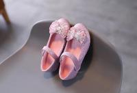 Zapato de cuero para niños, zapatos de princesa dulces para niñas con pajarita de diamantes de imitación, zapatos versátiles de moda para niños con tacones para fiesta - details 10