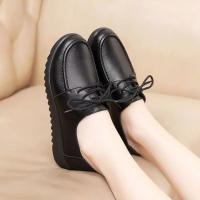Zapatos De Trabajo Antideslizantes Para Mujer, calzado De Cuero negro, Cómodos Y Planos Y Suaves Para Comedor Y Cocina - details 2