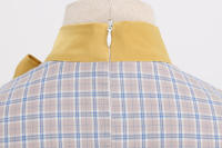 Vestido largo Retro de Navidad, cuello de pie, lazo de corbata, a cuadros, grande - details 16