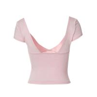 Ropa de verano ajustada Y2k Fairy Grunge 2000s para mujer, camisetas de manga corta con cuello en V, ropa de calle - details 4