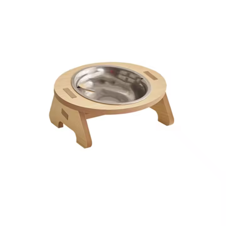 Cuenco de acero inoxidable para mascotas, cuenco individual/doble, antiderrames, base alta para gatos, alimentador portátil de gran capacidad para beber para mascotas - 1