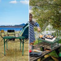 Mesa Plegable, fácil de Guardar, Mesa de Picnic compacta y portátil para Parrilla, Camping al Aire Libre, jardín, Patio, Comedor, Barbacoa, Fiesta, Mercado, 3 pies (Mediana, Plateada) - details 35