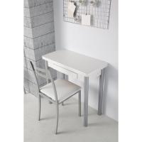 Mesa de Cocina Extensible Moderna Estilo Blanco/Plata Tamaño 80x40/80x78 cm RIBETA - details 5