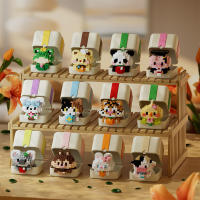 Caja de regalo de la serie de mascotas para niños y adultos, bloques de construcción, juguetes ensamblados DIY, juguetes de animales, regalos de cumpleaños y Navidad para Decoración - details 0