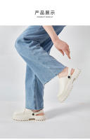 Zapatillas de suela gruesa con punta para mujer, sandalias de verano para exteriores, a la moda, con heces, zapatos de pastel de esponja, 2024 - details 10