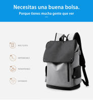 Mochila informal con tapa para hombre, bolsa impermeable con contraste de color ligero, para ordenador de 15,6 pulgadas, para estudiantes - details 0