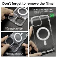 Para Magsafe fundas transparentes magnéticas para iPhone 15 14 13 12 11 Pro Max X XR Max 7 8 Plus carga inalámbrica cubierta de PC a prueba de golpes - details 0