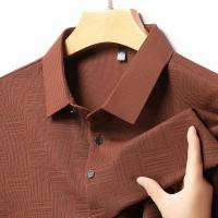 Polo de negocios informal con estampado nuevo para hombre, top de manga corta cómodo y transpirable, 2024 - details 6