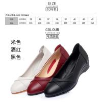 Cabeza redonda, boca ligera, color sólido, casual y versátil, zapatos individuales simples, el tacón de cuña para mujer es estable, los zapatos de abuela son cómodos y no cansados, zapatos de tacón bajo - details 0