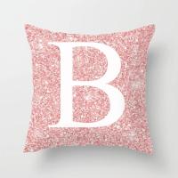 Cojín de sofá con letras brillantes de color rosa de 45x45 cm con almohada de respaldo central - details 2