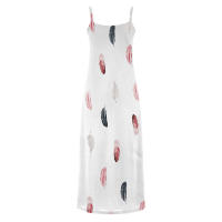 Vestido Maxi de Plumas Elegante Cómodo con Cuello en V Cuidado Fácil Moda para Mujeres - details 11