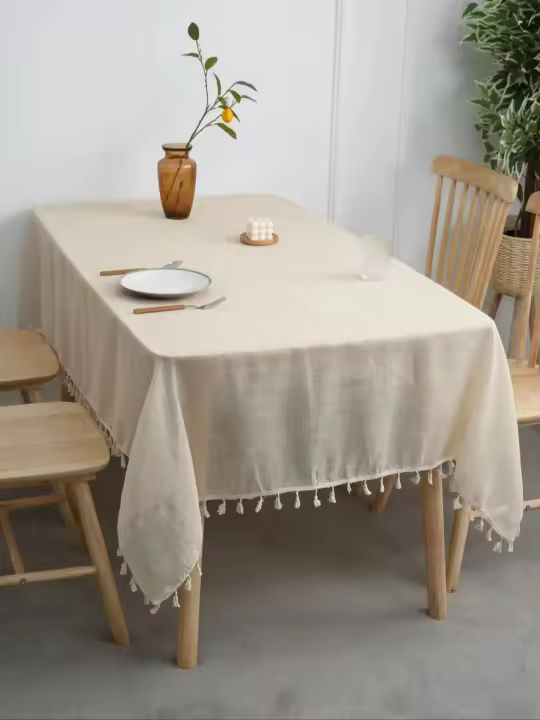mesas rectangulares de tela, paños franceses lavables para fiestas, mesa de comedor de cocina interior y exterior - 1