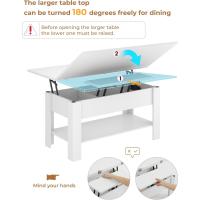 Mesa de Almacenamiento Oculto Regulable en Altura 3 en 1 Multifunción Diseño Blanco - details 2
