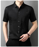 Camisa holgada informal y versátil, manga corta fina, estampado de seda de hielo, novedad de verano - details 5