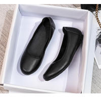 Zapatos de trabajo de mujer negros de suela suave, zapatos profesionales de cuero para trabajo, entrevista, asistente de vuelo, zapatos cómodos antideslizantes, hotel de suela plana, zapatos de herramientas - details 11