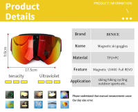 Gafas magnéticas polarizadas de doble capa para hombre y mujer, lentes de esquí antiniebla, UV400, para Snowboard, novedad de 2024 - details 20