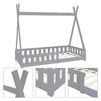 ML-Design ML-215/Kinderbett Tipi + Rausfallschutz 160x80cm Hellgrau