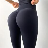 Pantalones de yoga con fruncido en el trasero para mujer, mallas deportivas de tela con sensación desnuda para gimnasio, pantalones de entrenamiento para fitness de cintura alta, medias elásticas de realce - details 6
