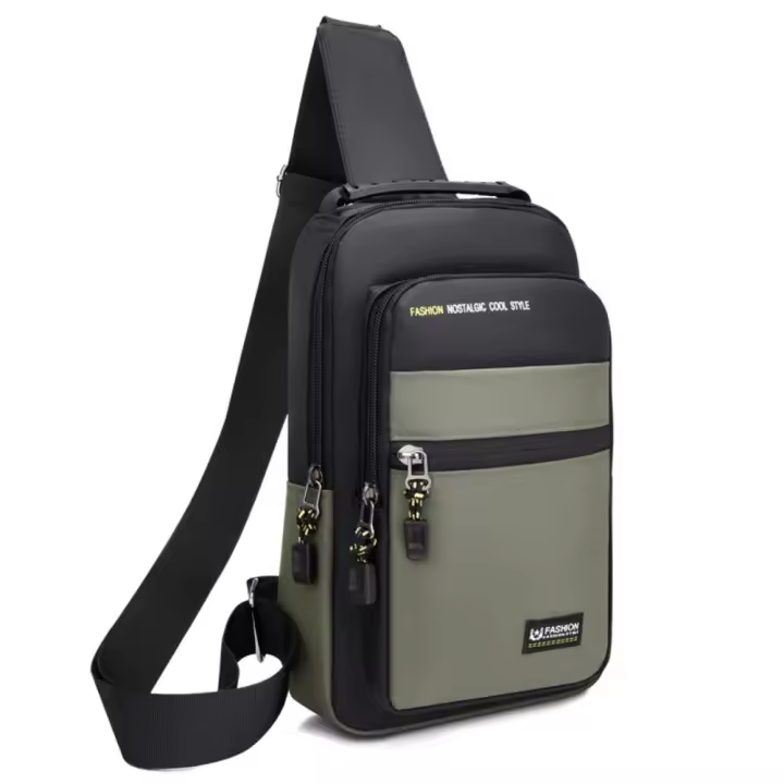 Bolso de pecho de tela Oxford para hombre, bolso cruzado multifuncional de estilo coreano, bolso de hombro deportivo ajustable de gran capacidad - 1