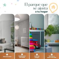 Parque Infantil Bebe 120x180cm - Corralito Bebe con 6 agarraderas y Alfombra de Juegos Acolchada - Parque Bebes para Casa Plegable con Malla Transpirable y Vayas con Protecciones - details 4