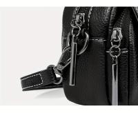 Elegante bolso cruzado negro de cuero genuino para mujer con patrón de cocodrilo, correa desmontable y cierre de cremallera - Bolso de hombro compacto para uso diario, bolso de viaje seguro |   Accesorio Elegante |   Bolso de cuero genuino, bolso cruzado - details 19
