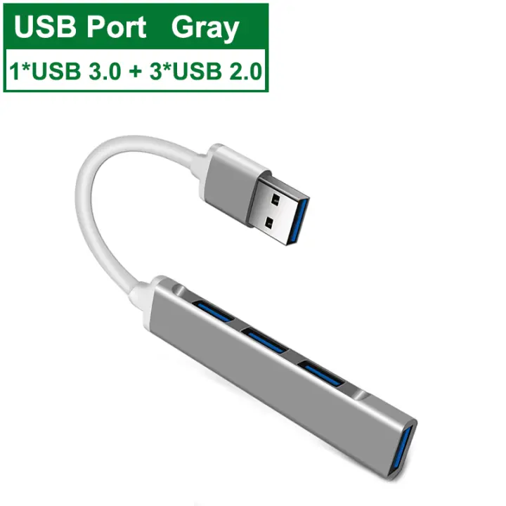 HUB USB tipo C 3,0 con 4 puertos, adaptador divisor OTG para HUAWEI, Xiaomi, Macbook Pro 13, 15, Air Pro, PC, Accesorios de ordenador - 1