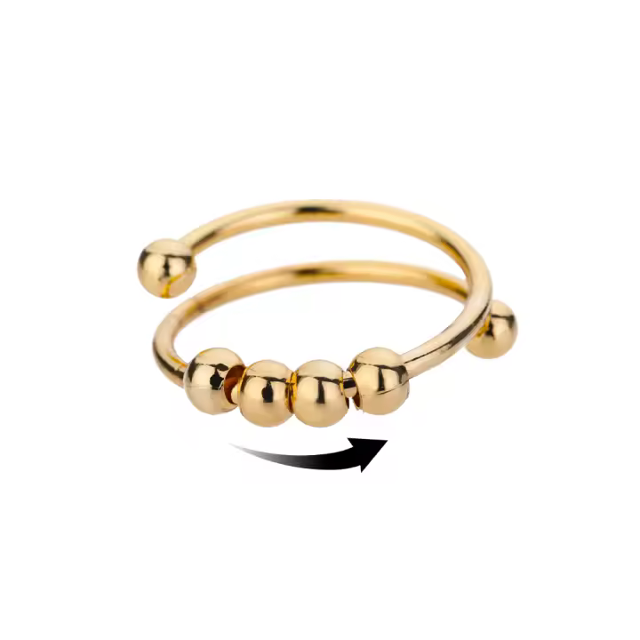Anillos antiestrés y ansiedad para mujer Spinner de acero satinado girasol sol estrella joyería de moda regalo triangulación de envíos - 1