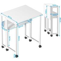Escritorio Plegable Pequeño Estante de Almacenamiento con Ruedas Montaje Fácil - details 2