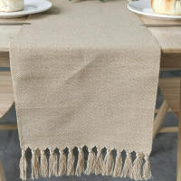 Camino de mesa tejido para boda, mantel de algodón con borlas, estilo granja, para fiesta, cocina, comedor - details 5