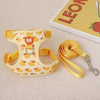 Arnés de nailon para perro con dibujos de pato, hebilla ajustable, cuerda transpirable para perro con pato amarillo, cuerda de tracción desmontable a prueba de Escape - details 6