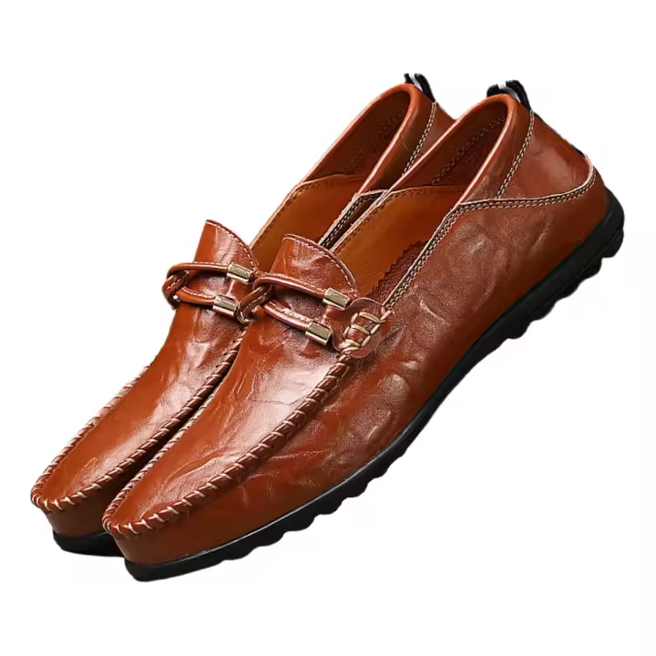 Zapatos de hombre de cuero suave Zapatos de punta de primavera-verano, zapatos de cuero británico casuales, zapatos grandes en tamaño - 1