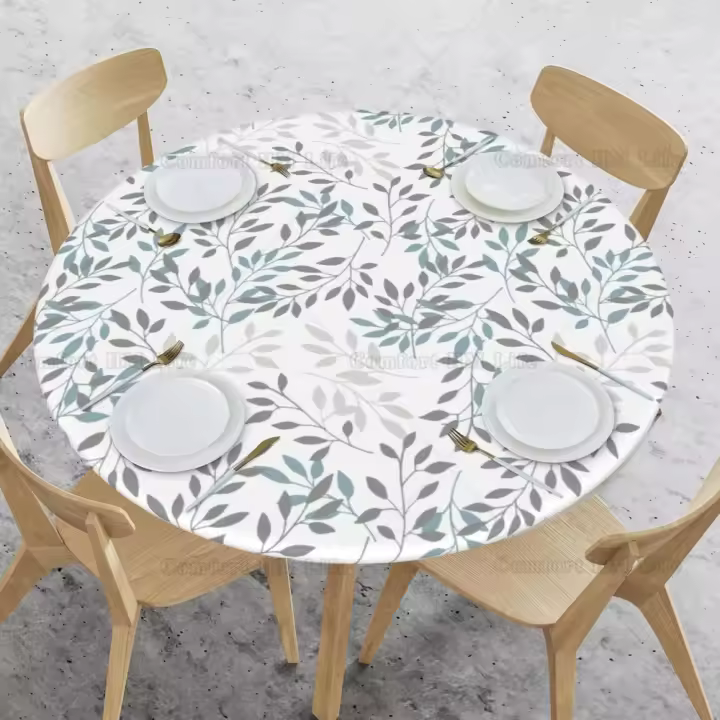 Mantel Ondulado con Borde Elástico Cubierta de Mesa Decorativa para Interiores y Exteriores - 1