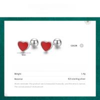 Pendientes Minimalistas de Esmalte de Plata Esterlina Diseño de Corazones y Estrellas - details 1