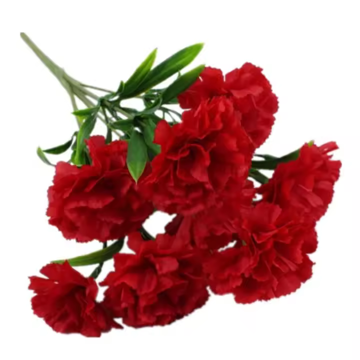 Seda Artificial de clavel resistente a los rayos UV, flor falsa de imitación, decoración de boda para el hogar, 11 cabezas, alta calidad - 1