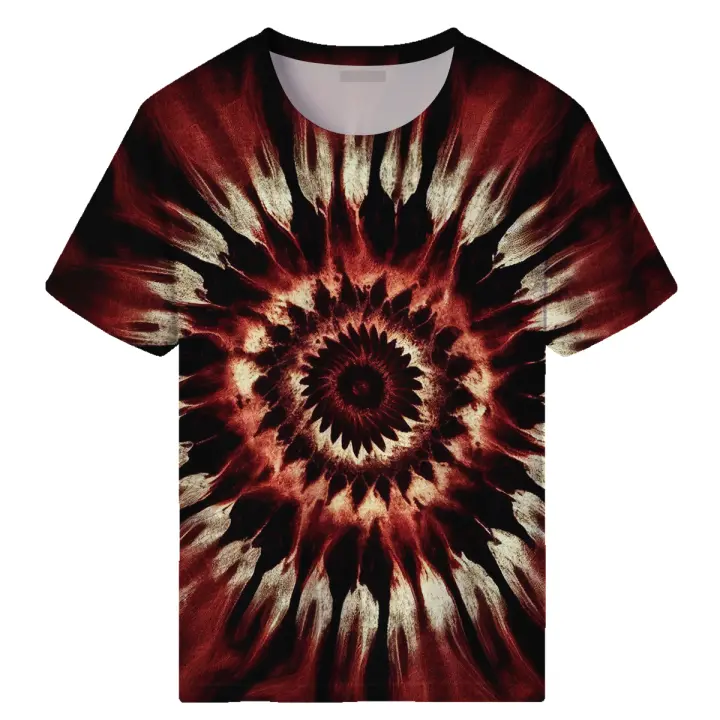 Camiseta Tie Dye para hombre, camisa con estampado de rayas en espiral, novedad - 1
