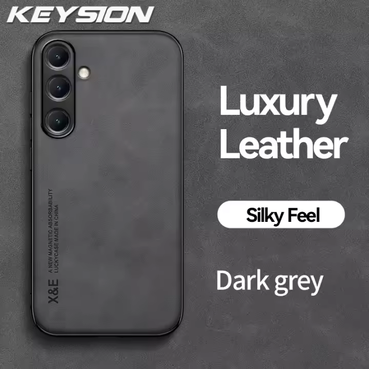 KEYSION PU Cuero Samsung S25 Ultra, 5G, S25+ Plus, Silicona Suave + PC, Funda de Teléfono a Prueba de Golpes para Galaxy S24 FE - 1