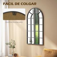 Espejo Decorativo de Pared 60x91 cm Espejo de Ventana de Metal para Salón Dormitorio Entrada Estilo Moderno Negro - details 31