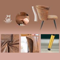 Juego de 2 Sillas de Comedor Vintage Sillón Tapizado en Gamuza con Reposabrazos Patas Metálicas para Cocina Salón - details 9