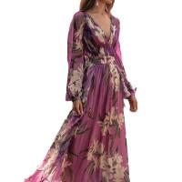 "Vestido Largo de Mujer Verano 2025 |   Escote V con Manga Larga |   Estampado floral |   Falda Amplia |   Estilo Boho Chic |   Envío Rápido Miravia" - details 7