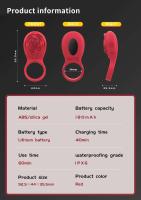 Leten Anillo Vibrador Bluetooth Estimulador de Punto G de Silicona para Hombres y Parejas - details 9