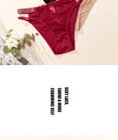 Tanga de Encaje Sexy para mujer, Ropa Interior de baja altura, Lencería de amor secreto, diamantes de imitación - details 1