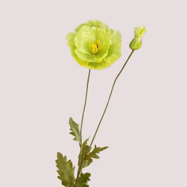 Ramo de novia, amapolas falsas grandes, hermosa rama de amapolas DIY, tallo largo, flores artificiales de alta calidad, decoración navideña - 1