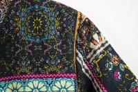 Camisa de lino de manga corta para hombre, camisa de flores de estilo étnico indio, novedad de verano, 2019 - details 5
